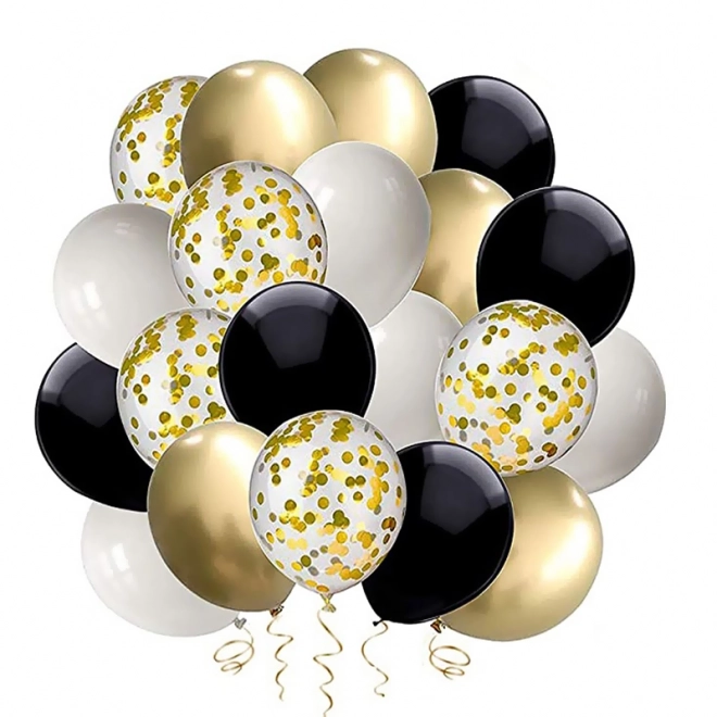 Goldene und schwarze Partyballons Set