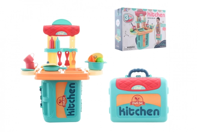 Spielküche im Koffer 3-in-1