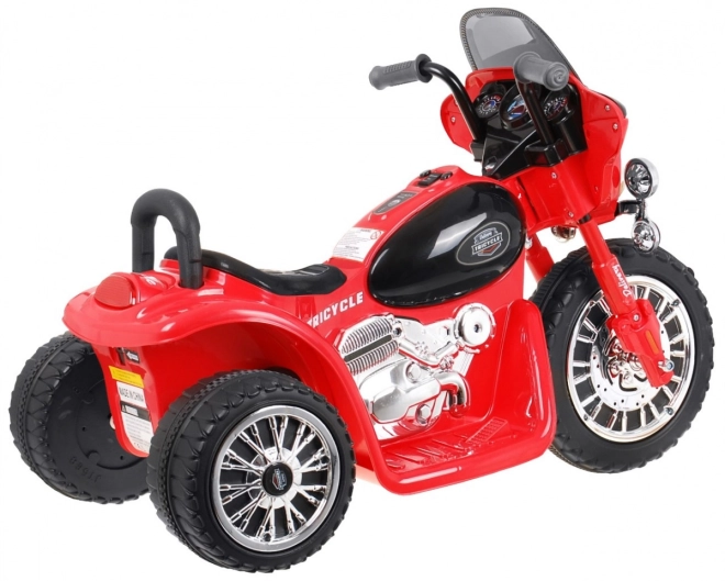 Kinder Elektrischer Chopper Motorrad Schwarz mit LED Lichtern und Geräuschen – rot