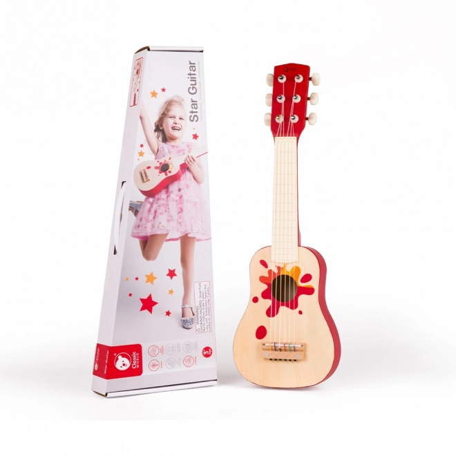 Holzspielzeug Gitarre mit Plektrum