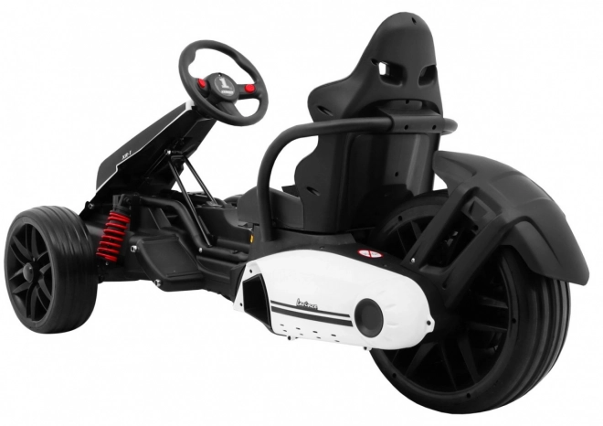 Kinder-Gokart Bolid XR-1 mit Batterie Weiß + verstellbarer Lenker + geformter Sitz