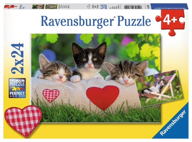 Ravensburger Puzzle 2-in-1 - Schlafende Kätzchen