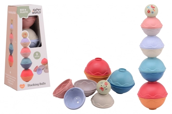 Stapelbälle Happy World aus Bioplastik