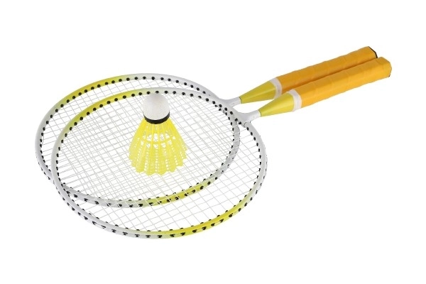 Kinder-Badminton-Set Metall/Plastik mit zwei Schlägern und Federball