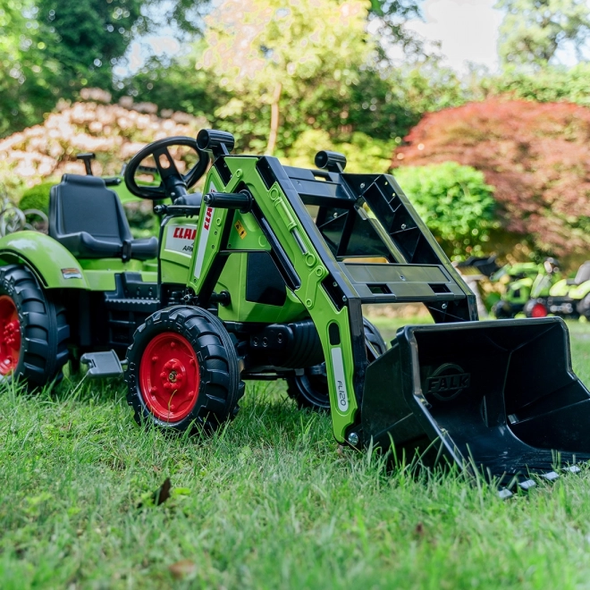 Pedaltraktor Claas Atiom 430 grün mit Vorder- und Rückschaufel