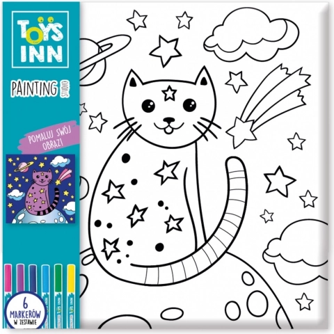 Ausmalbild mit Filzstiften – Katze