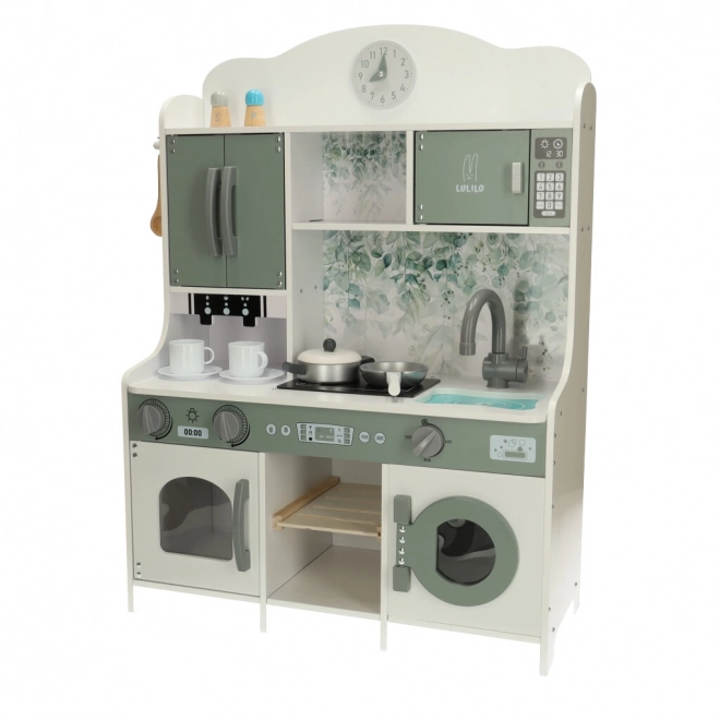 Holzküche Mdf Lulilo Saliko mit Espressomaschine