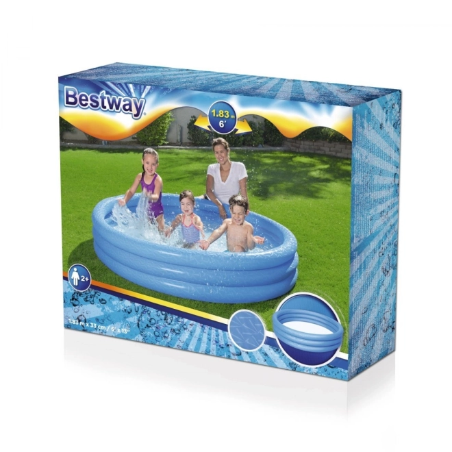 Bestway Roter Aufblasbarer Kinderpool 183x33cm mit Reparaturflicken – blau