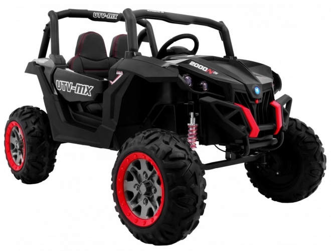 Kinderwagen SuperStar Schwarz + Antrieb 4x4 + Fernbedienung + Kofferraum + MP3 LED + Türschloss