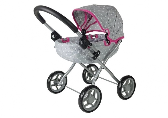 Puppenwagen Alice grau-rosa mit Sternchen