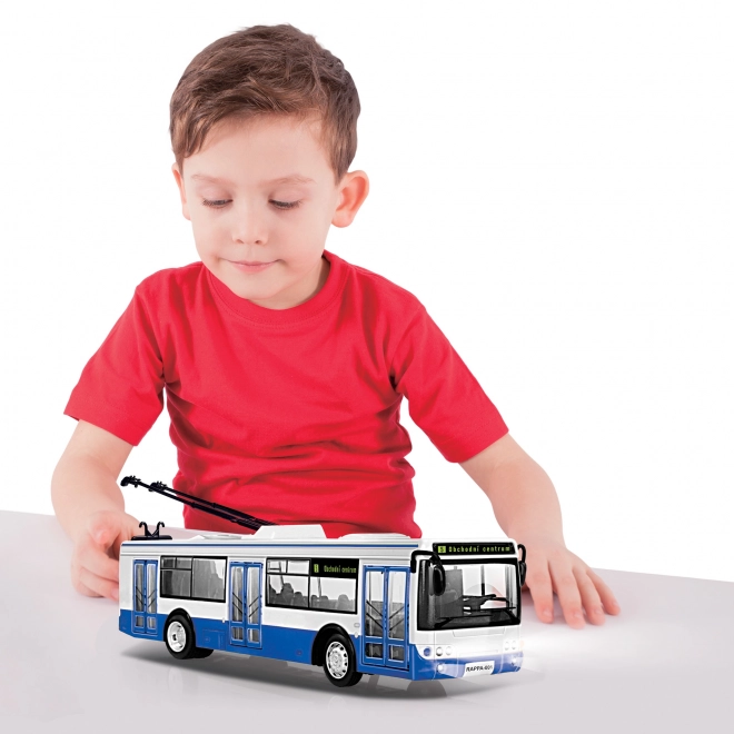 Trolleybus mit tschechischer Ansage 28 cm Blau