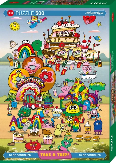 Puzzle Auf dem Ausflug Jon Burgerman 500 Teile