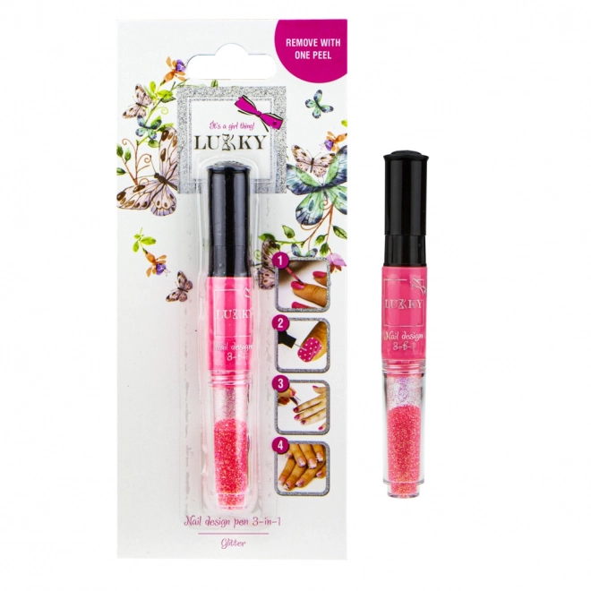 Lukky 2-in-1 Nagellack und Glitzer Koralle