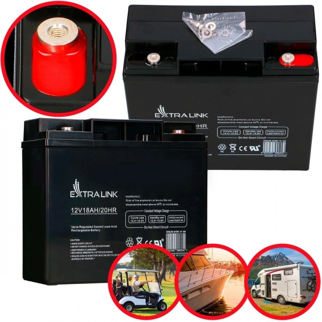 Extralink AGM Batterie 12V 18Ah