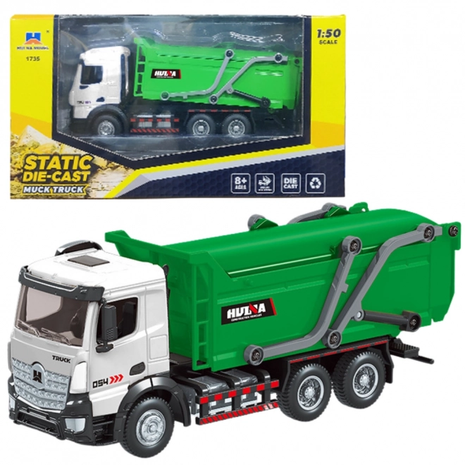 Metall Müllwagen Modell Huina Grün 1:50