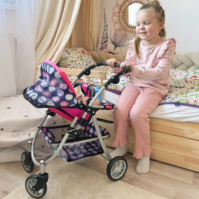 Woopie königlicher Puppenwagen mit einstellbarem Sitz und 4 Rädern