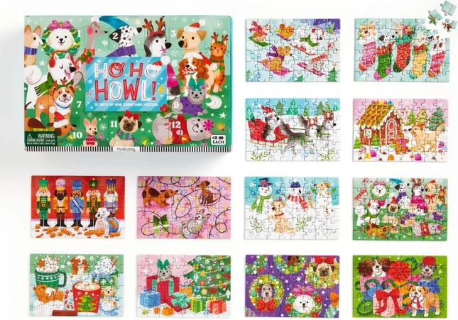 Weihnachtliches Countdown-Puzzle Set 12 Stk