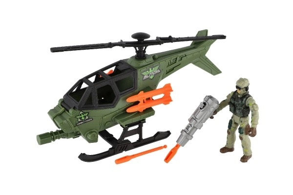 Militär-Set Hubschrauber und Soldat mit Zubehör