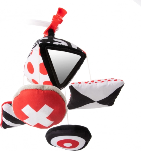 Kontrastreiche Farben und Spiegel zur Förderung des Sehens