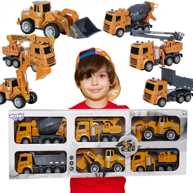 Großes Set Baufahrzeuge 6-in-1