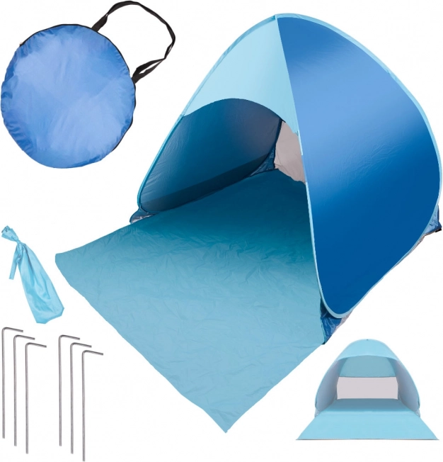 Selbstaufbauendes Strandzelt blau