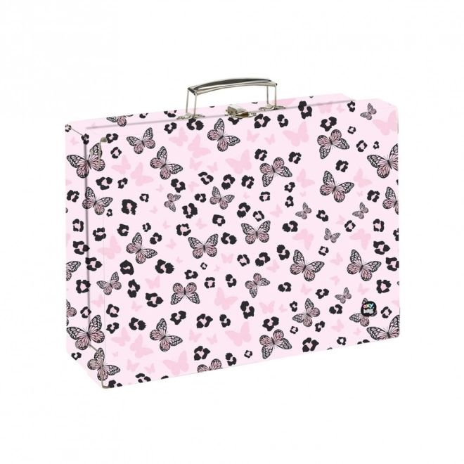 Quadratische Kinder-Laminat-Schultasche Butterfly Motiv
