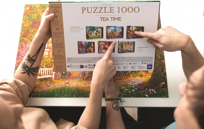 Premium Plus Puzzle 1000 Teile Tea Time Vogelgarten