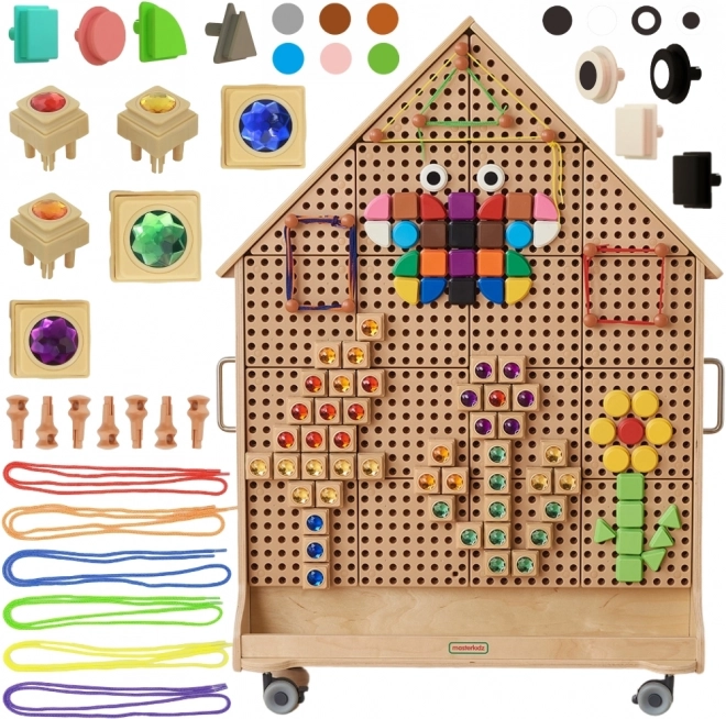 Masterkidz hölzerne frei stehende Tafel STEM in Hausform mit Zubehör