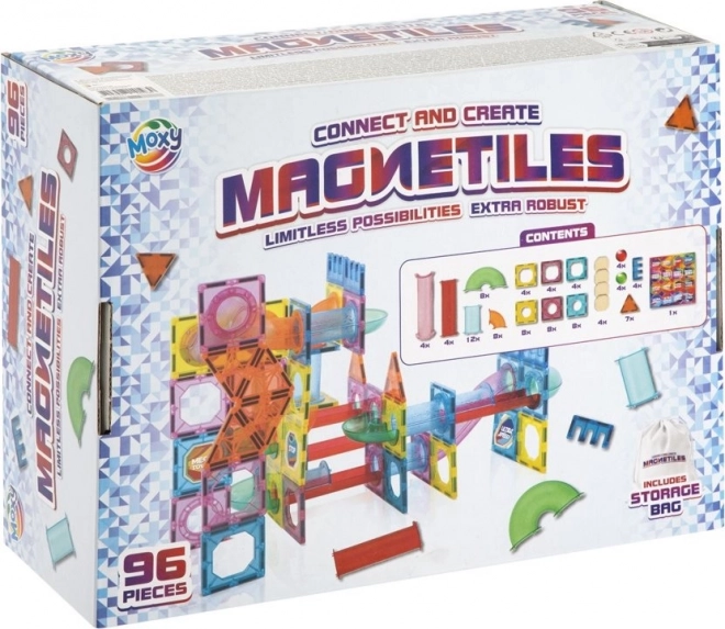 Magnetische Bauspiel MOXY Magnetiles 96 Teile