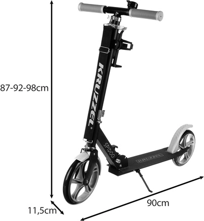 Faltbarer City-Roller für Kinder mit großen Rädern (200 mm) – grau