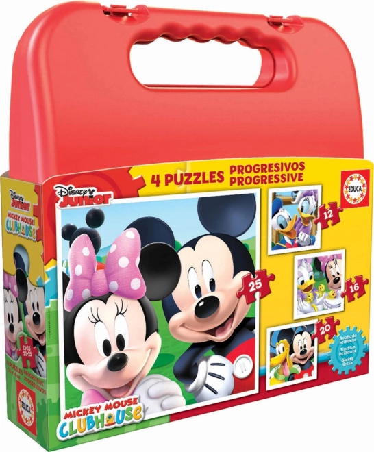 Educa Puzzle Koffer Mickey Mouse und Freunde 4-in-1