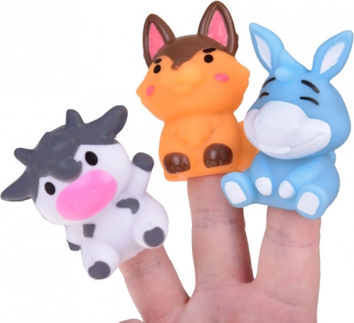 Gummi-Fingerpuppen Bauernhof-Tiere - Set mit 5 Figuren