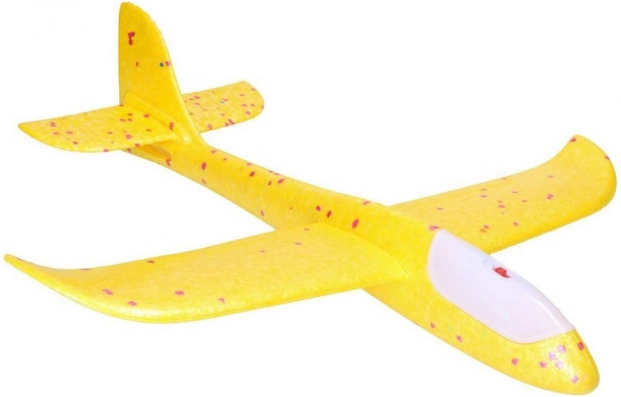 Polystyrol-Flugzeugmodell für Kinder mit verstellbarem Stabilisator und Licht – Blau