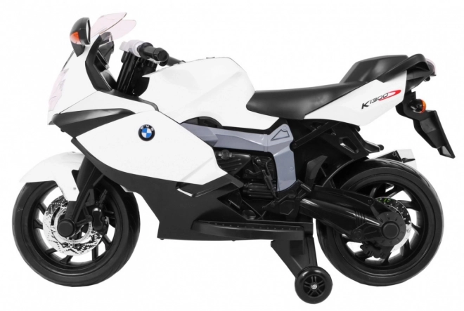 BMW K1300S Kinder Motorrad mit Batterie weiß + Stützräder + Geräusche Lichter + langsamer Start