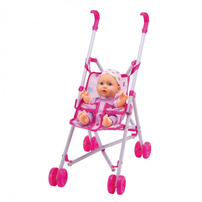 Erste Baby-Puppe mit Kinderwagen und Fütterset