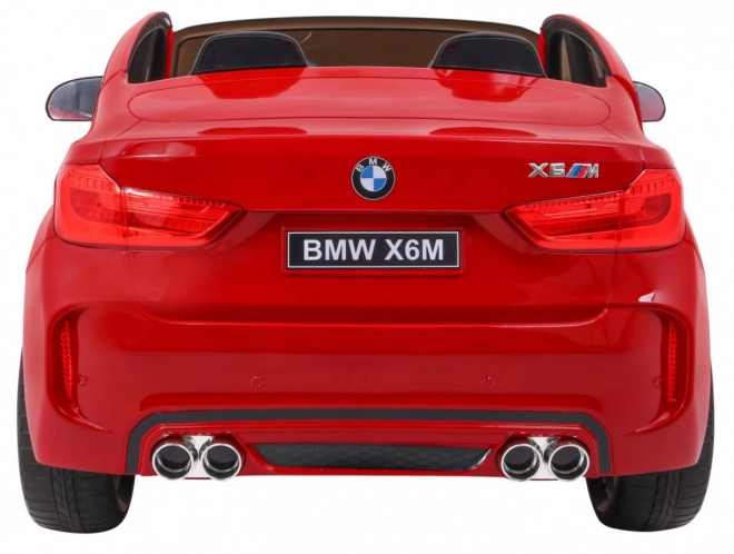BMW X6M XXL pro 2 Kinder Rot Lack + Fernbedienung + Ökoleder + Sicherheitsgurte + langsamer Start + MP3 + LED