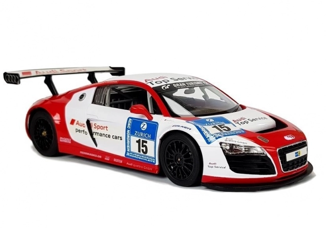 Ferngesteuertes Auto Audi R8 LMS von Rastar im Maßstab 1:14 Weiß-Rot