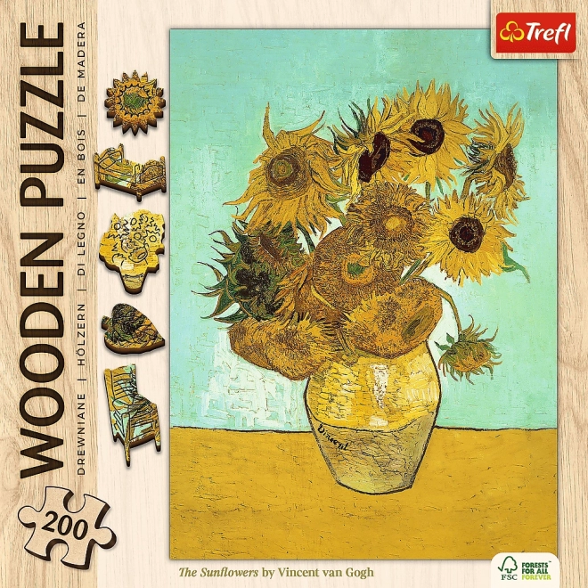 Holzpuzzle 200 Teile Sonnenblumen Van Gogh