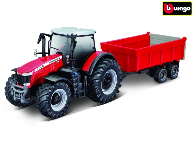 Bburago Farmtraktor mit Anhänger von Massey Ferguson 8740S