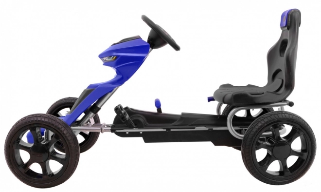 Grand Ride Tretkart für Kinder 3+ Blau + EVA Räder + Verstellbarer Sitz + Handbremse