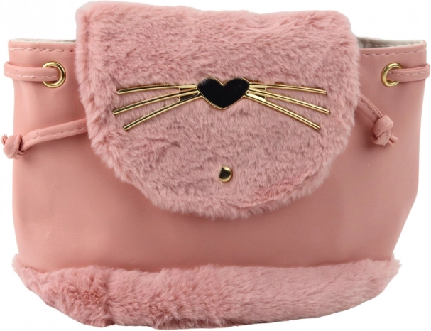 Rosa Kinder-Plüschrucksack mit Ohren, verstellbarem Riemen, 22 cm, 4 l