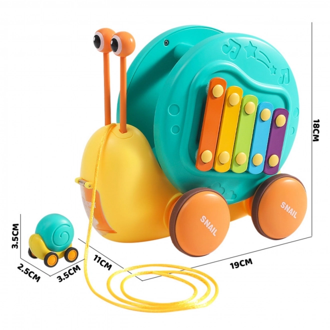 Woopie 4-in-1 Ziehspielzeug Schnecke mit Xylophon und Sensorik