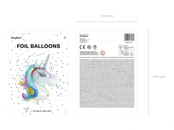 Folieballon Einhorn 73cm x 90cm