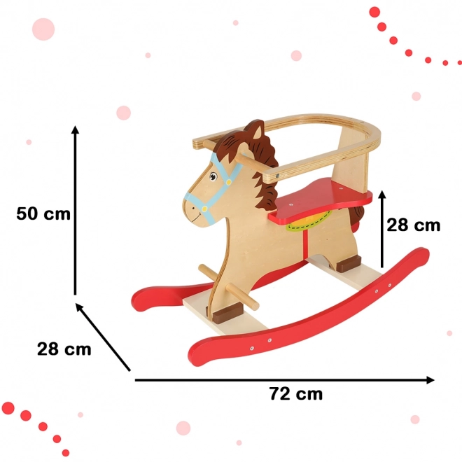 Holzpferd mit Rückenlehne Schaukelspielzeug für Kinder