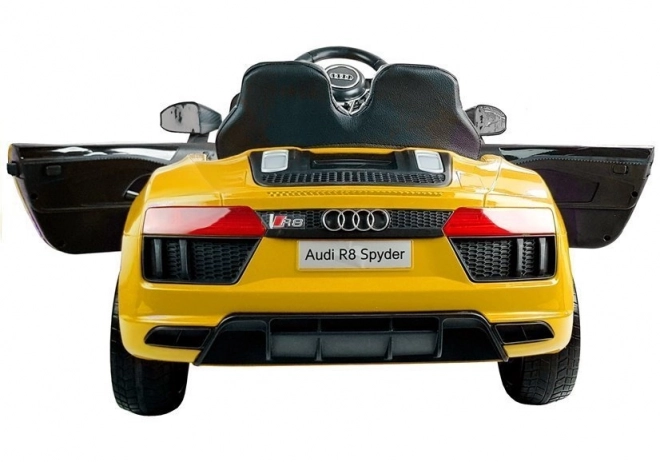 Gelbes Elektroauto AUDI R8 Spyder für Kinder