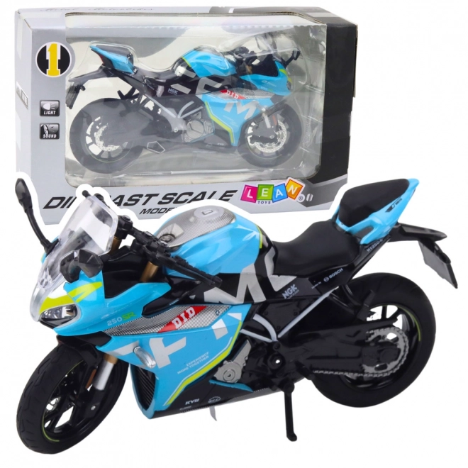 Sportmotorrad Metallblau 1:12
