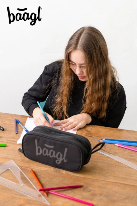 Schüler Federmäppchen Etui Schwarz