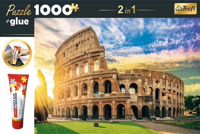 Trefl Amfiteater Flavius Puzzle 2v1, Rom, Italien 1000 Teile mit Kleber