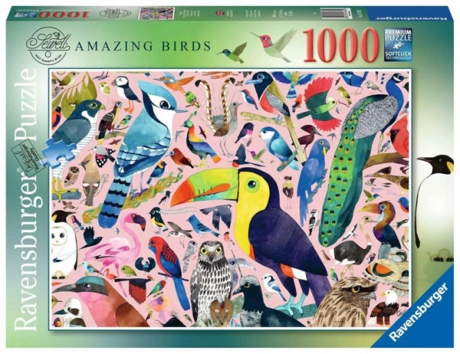 Ravensburger Puzzle Matt Sewells Erstaunliche Vögel 1000 Teile