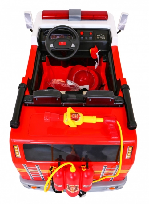 Kinderspielzeug-Feuerwehrauto mit Batterie + Wasserspritze + Megafon + Feuerwehrhahn + Steuerung